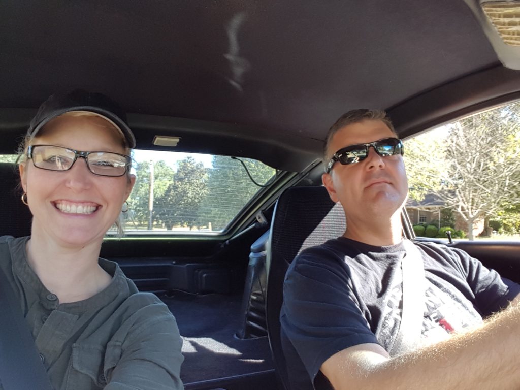 Matt and Amy Wilson taking a drive in their 1976 280Z