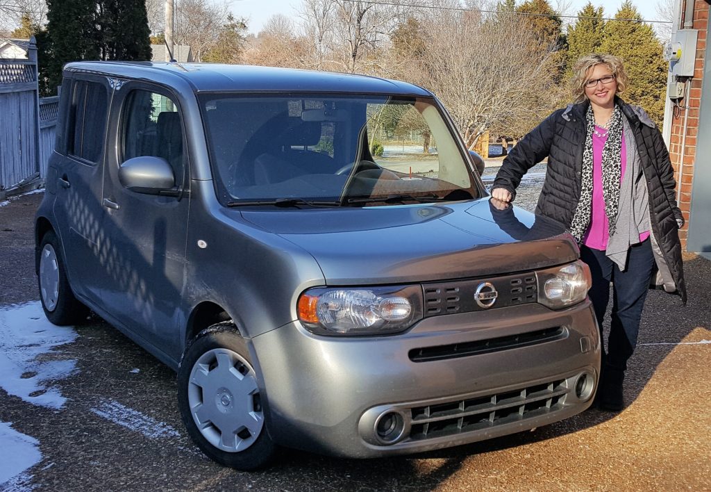 Amy Wilson and her Nissan Cube